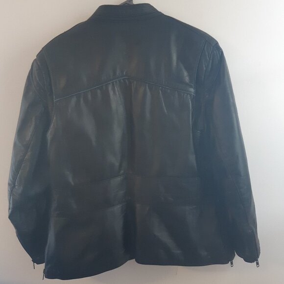 Men's Black Leather Coat - Valois Acton Vale QC - Rare Vintage - Picture 7 of 12